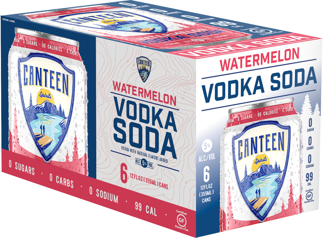 Canteen Spirits Watermelon Vodka Soda 6 Pack Cans