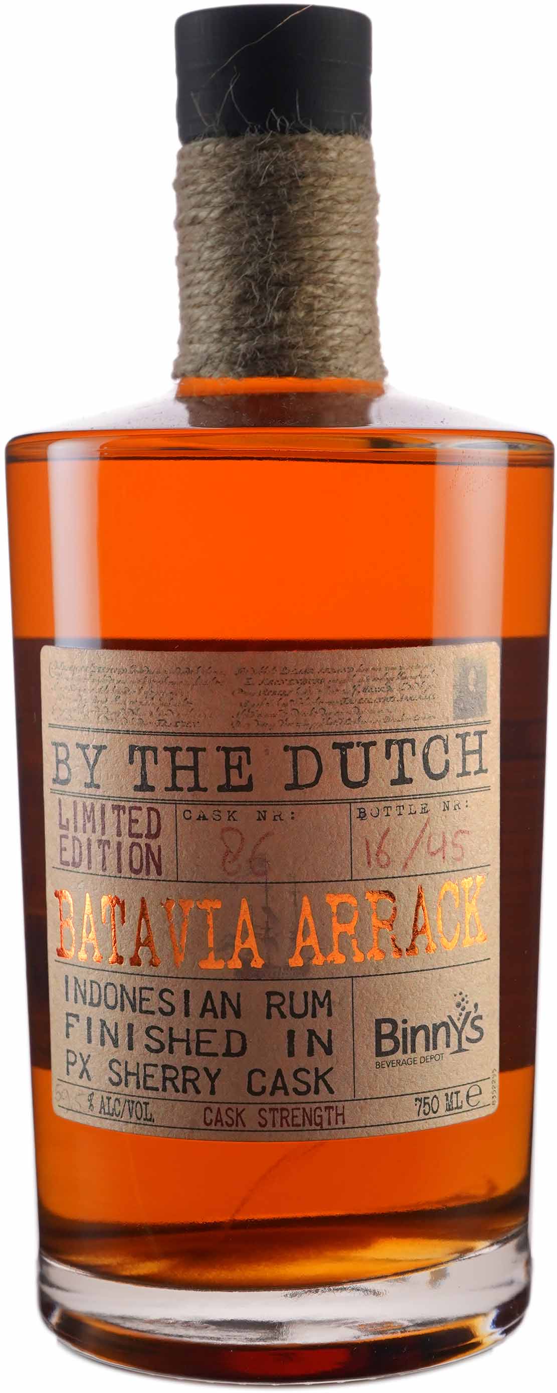 By The Dutch 9 year old Batavia Arrack PX Sherry Cask Finish Binny's Handpick