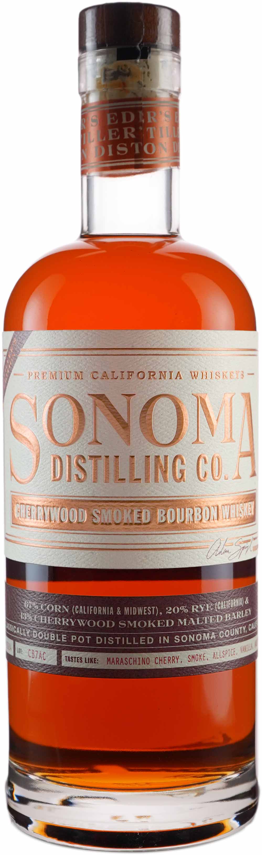 Sonoma Distilling Company Cherrywood Smoked Bourbon Whiskey