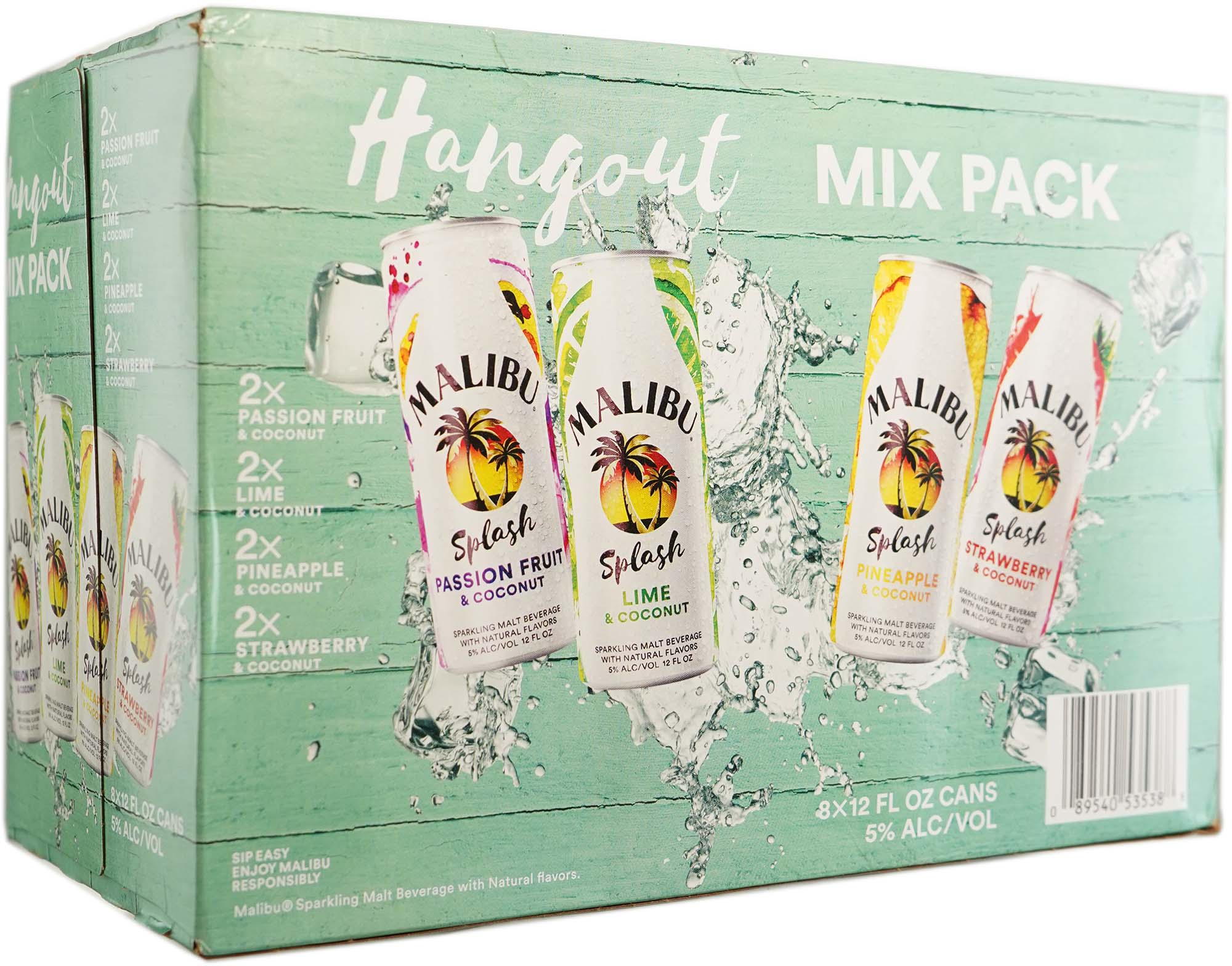 Malibu Splash Hangout Mix Pack 8 pack of 12 oz Can