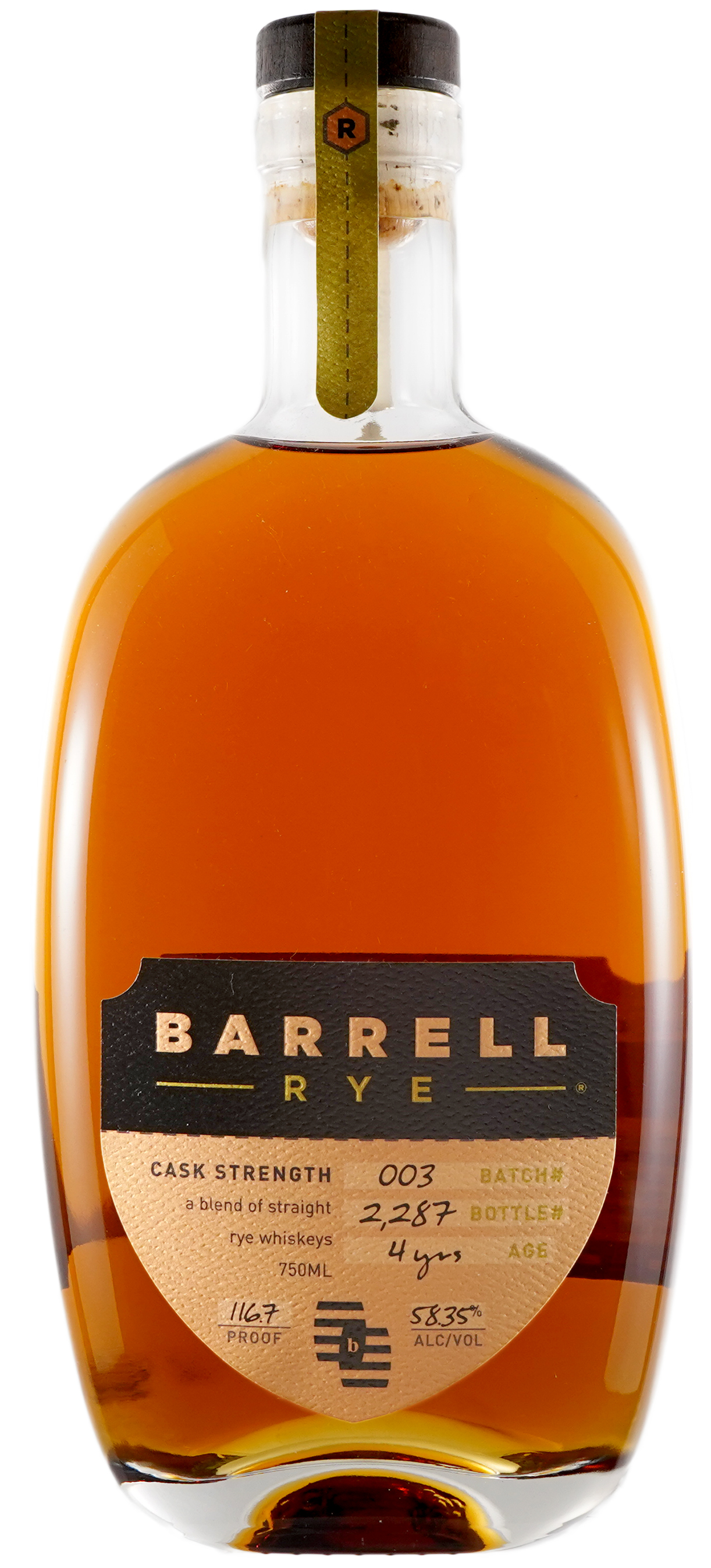 Barrell Rye Batch 003 Aged 4-14 years from IN, TN, Canada, and Poland