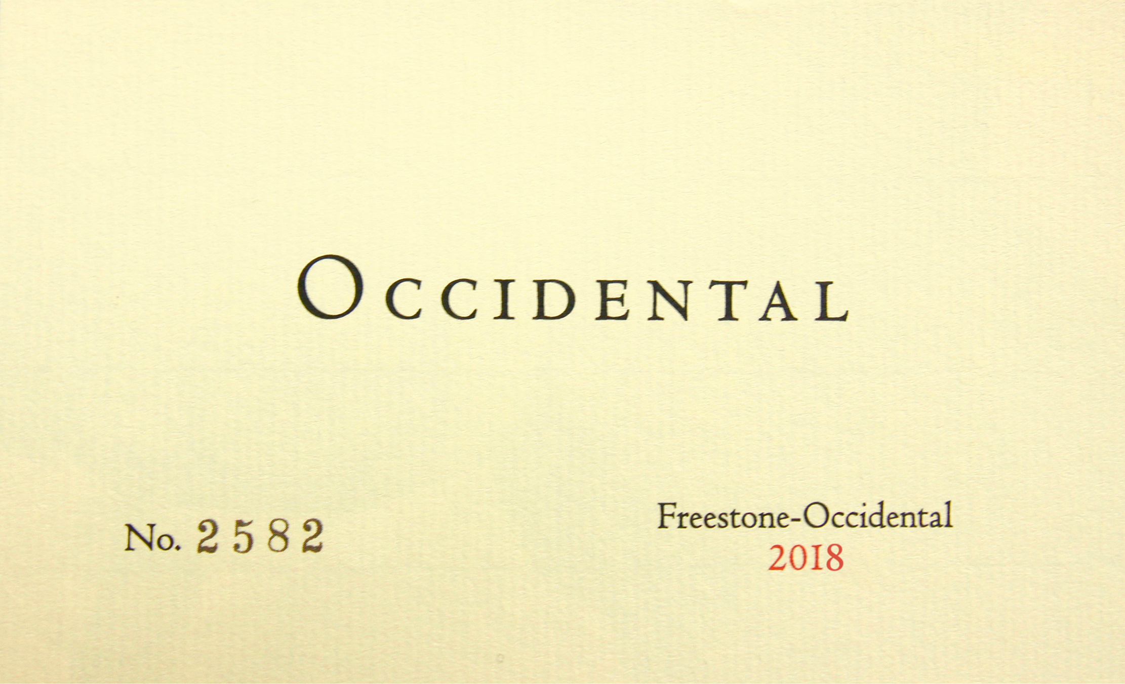 Occidental Pinot Noir Freestone Occidental 2018