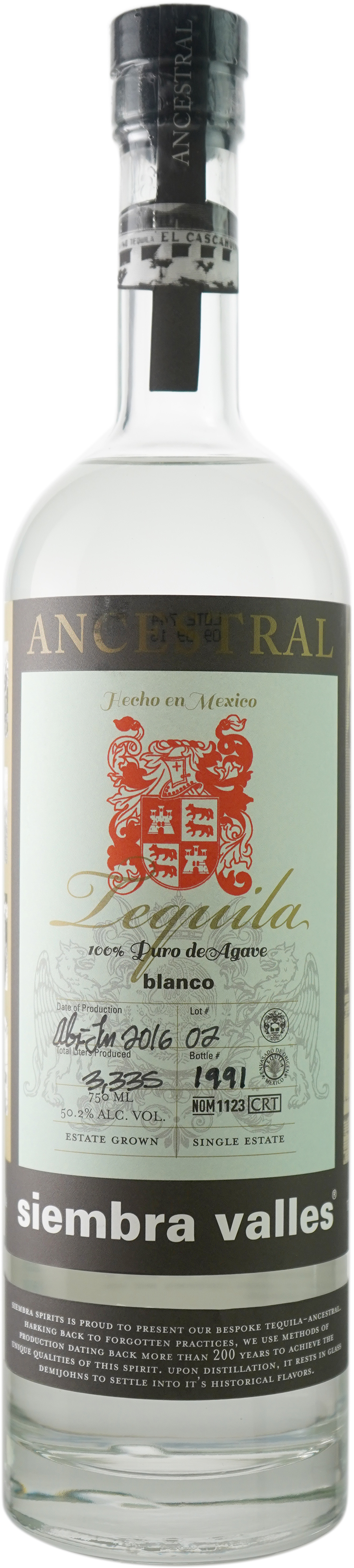 Siembra Valles Ancestral Blanco Tequila