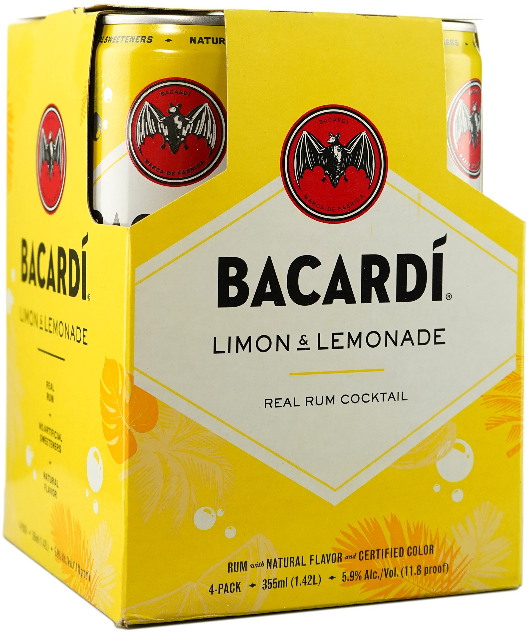 Bacardi Limon & Lemon RTD 4 Pack Cans
