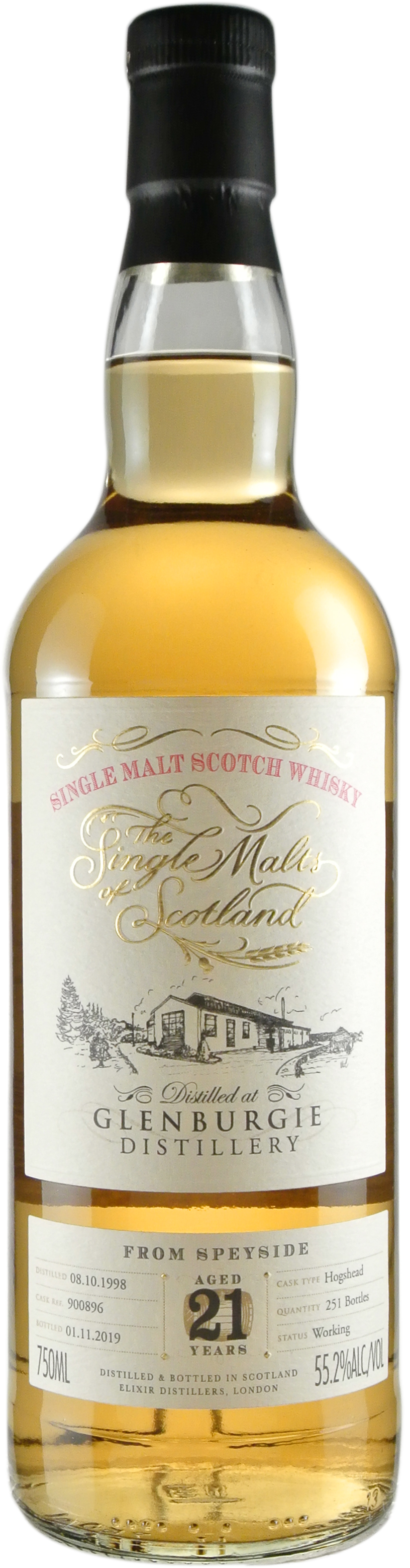 Single Malts of Scotland Glenburgie 21 year old Cask Strength 1998