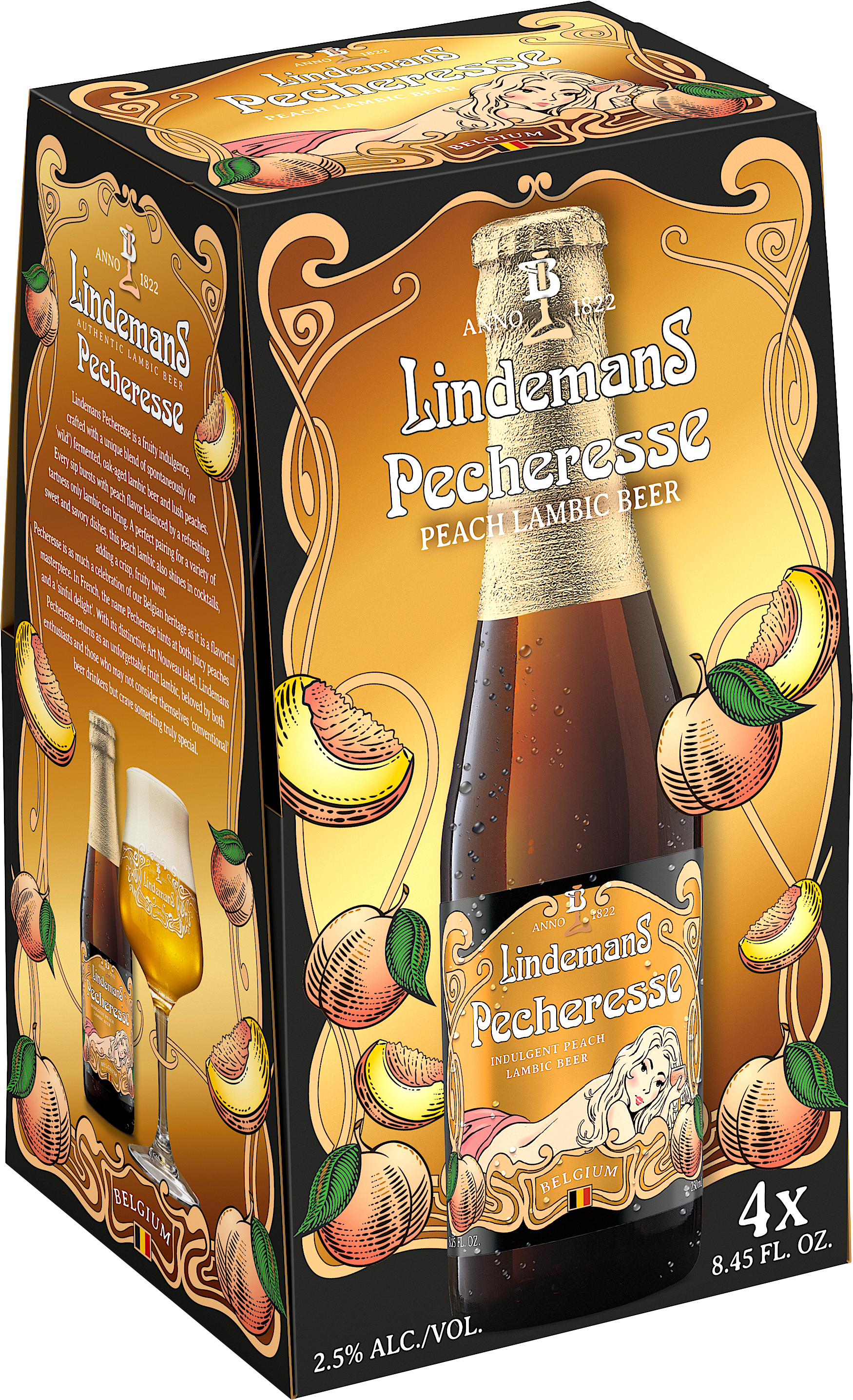 Lindemans Peche | 4 pack of 8.45 oz Bottle