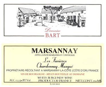Domaine Bart Marsannay Blanc Les Favieres 2018