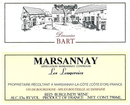 Domaine Bart Marsannay Les Longeroies 2018