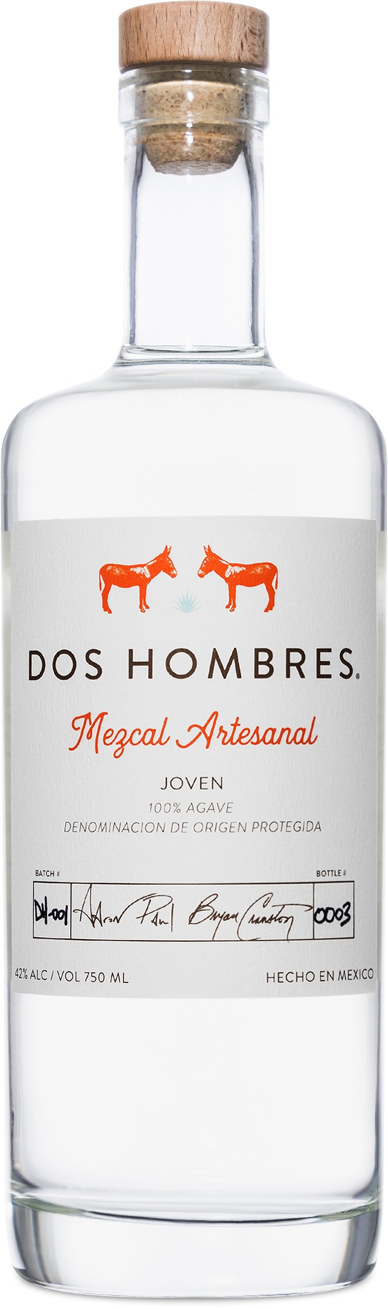 Dos Hombres Mezcal Artesanal Joven | 750 ml Bottle