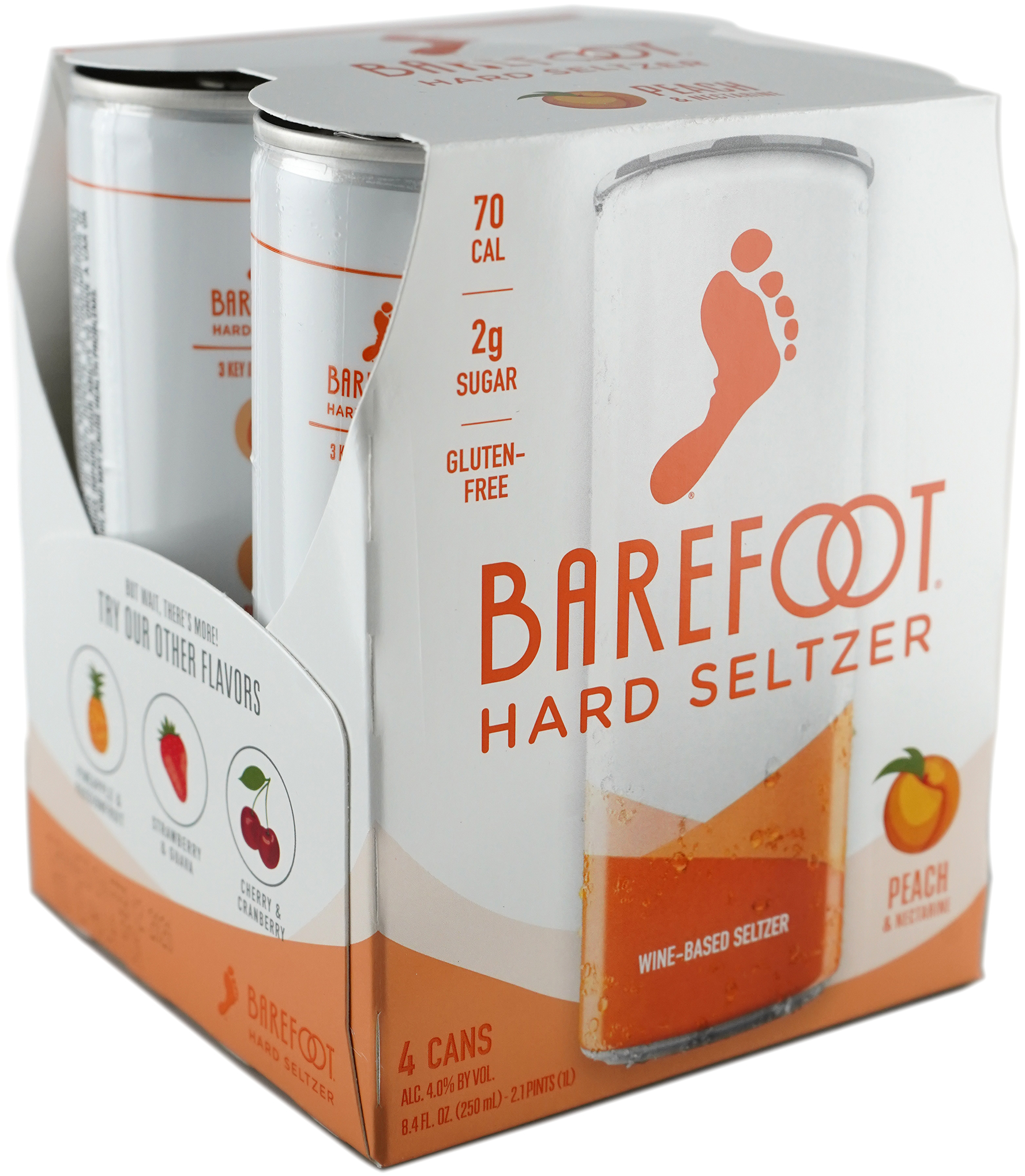 Barefoot Peach & Nectarine Hard Seltzer 4 Pack Cans