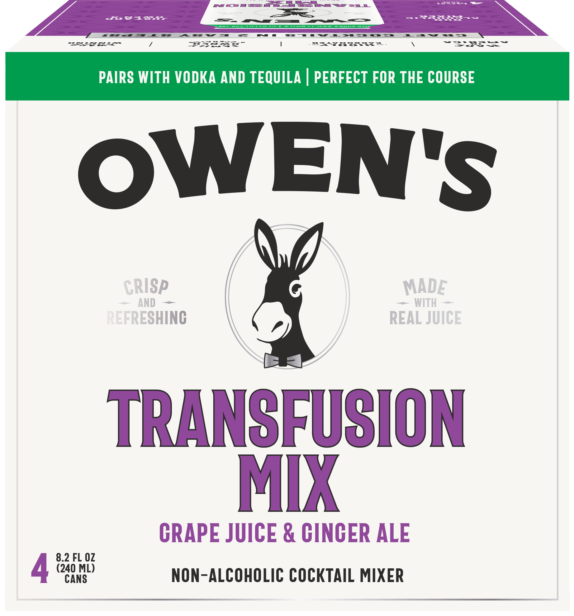 Owen's Mixers Barstool Transfusion 4 Pack Cans 4 pack of 8.5 oz Bottle