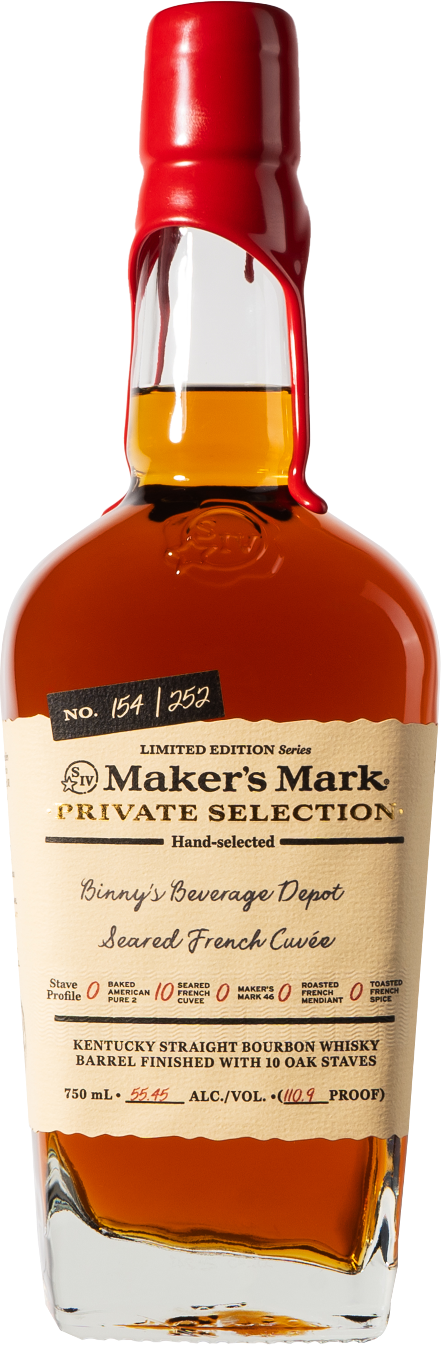 Maker's Mark Private Select Seared French Cuvee Single Stave Barrel # 6076