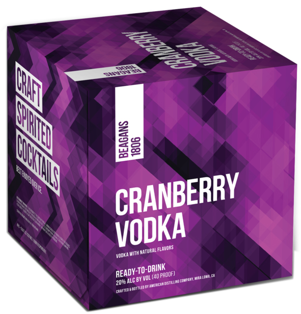 Beagan's Cranberry Vodka 4 Pack Can