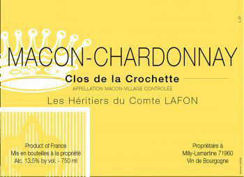Heritiers du Comte Lafon Macon Chardonnay Clos de la Crochette 2018