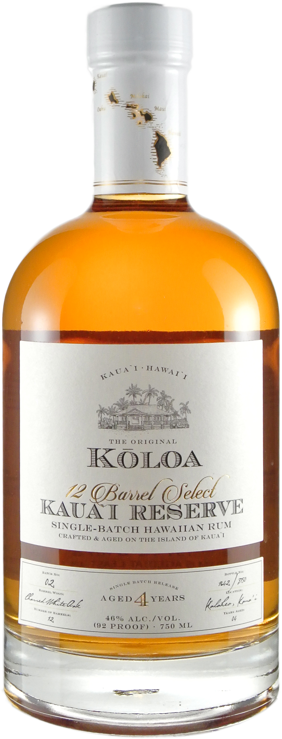 Koloa Kaua'i Reserve Single Batch 4 year aged Hawaiin Rum