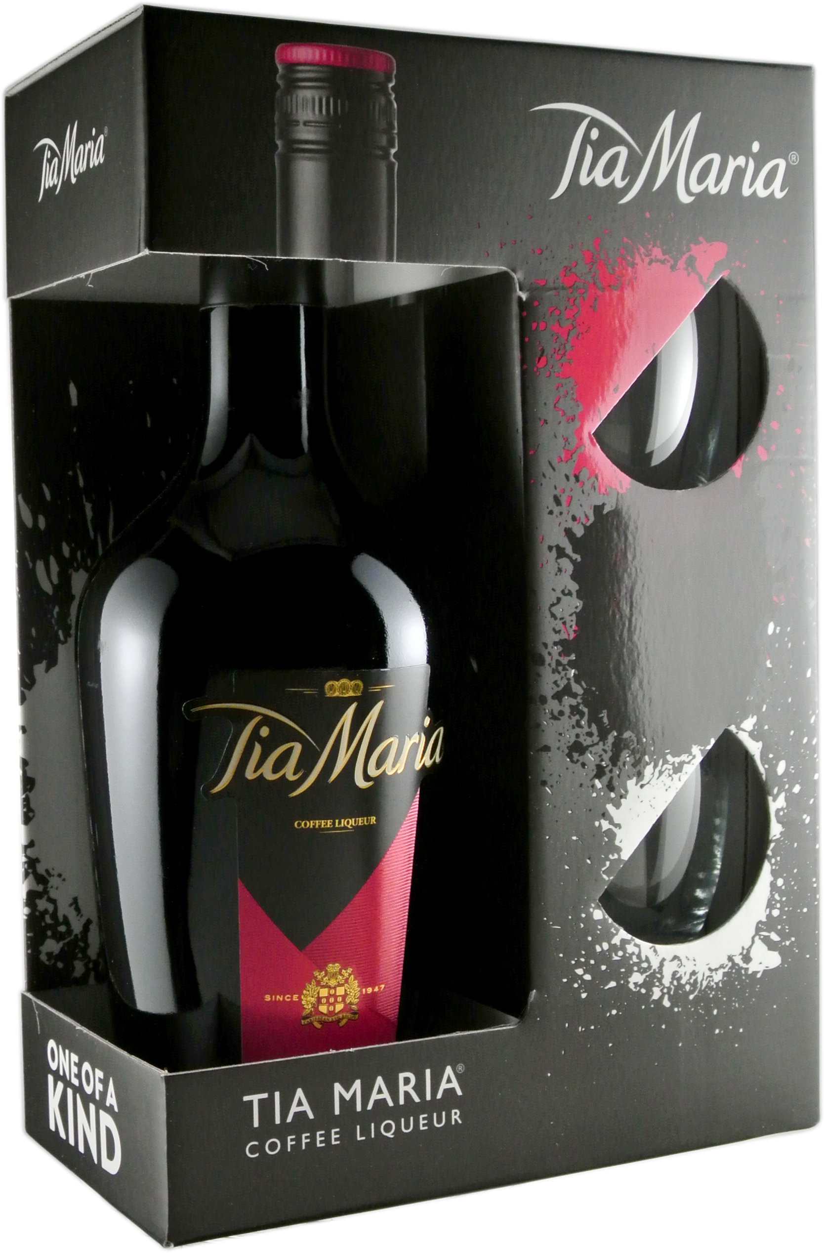 Tia Maria Coffee Liqueur Gift Set with Glasses 750 ml Bottle