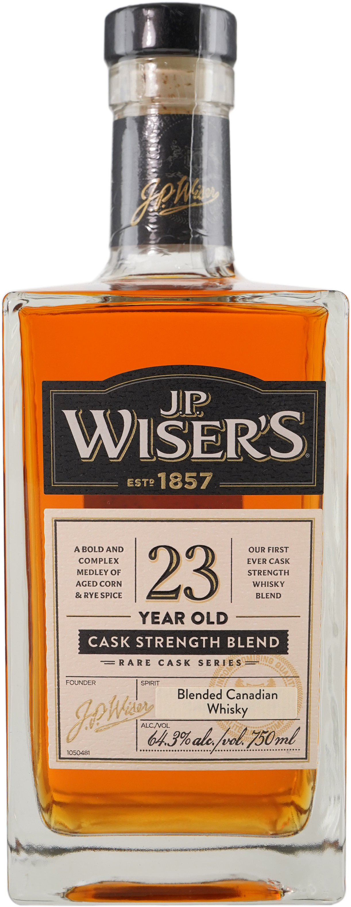 J.P. Wiser's 23 year old Cask Strength Canadian Whisky