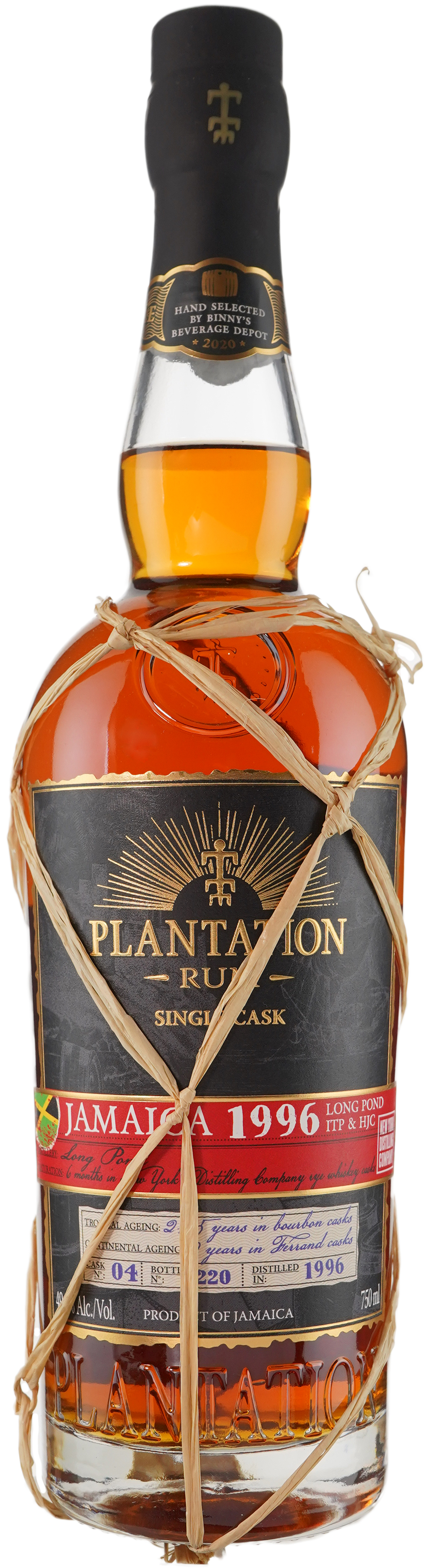Plantation Rum Single Cask Jamaica Rye Cask Binny's Hand Selected 1996