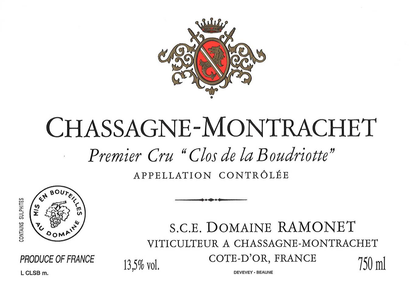 Domaine Ramonet Chassagne Montrachet Clos de la Boudriotte 2018