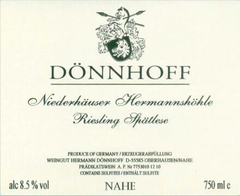 Donnhoff Niederhauser Hermannshohle Riesling Spatlese 2019