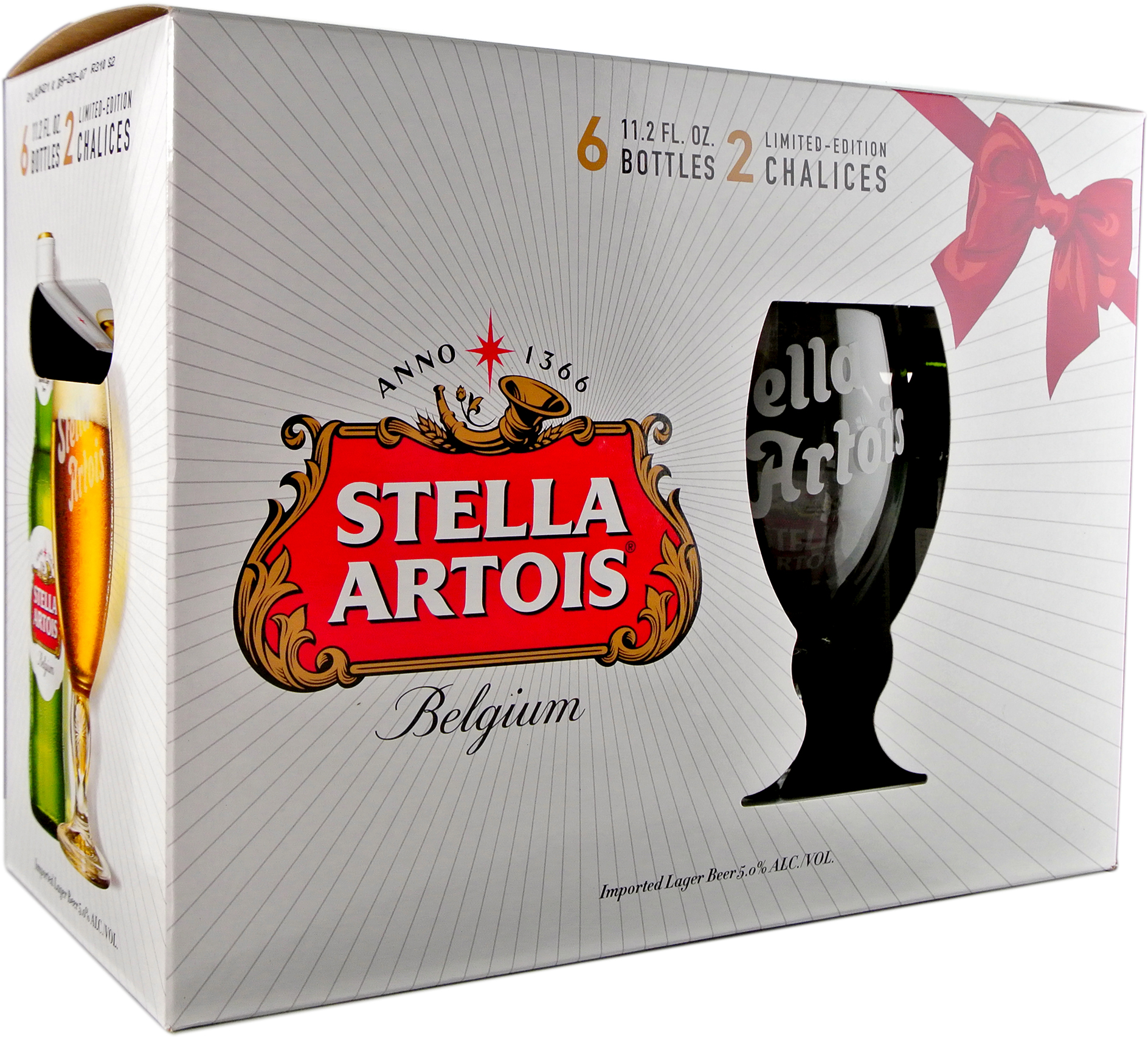 Stella Artois Gift Pack 6pk w/ 2 Glasses Gift Set