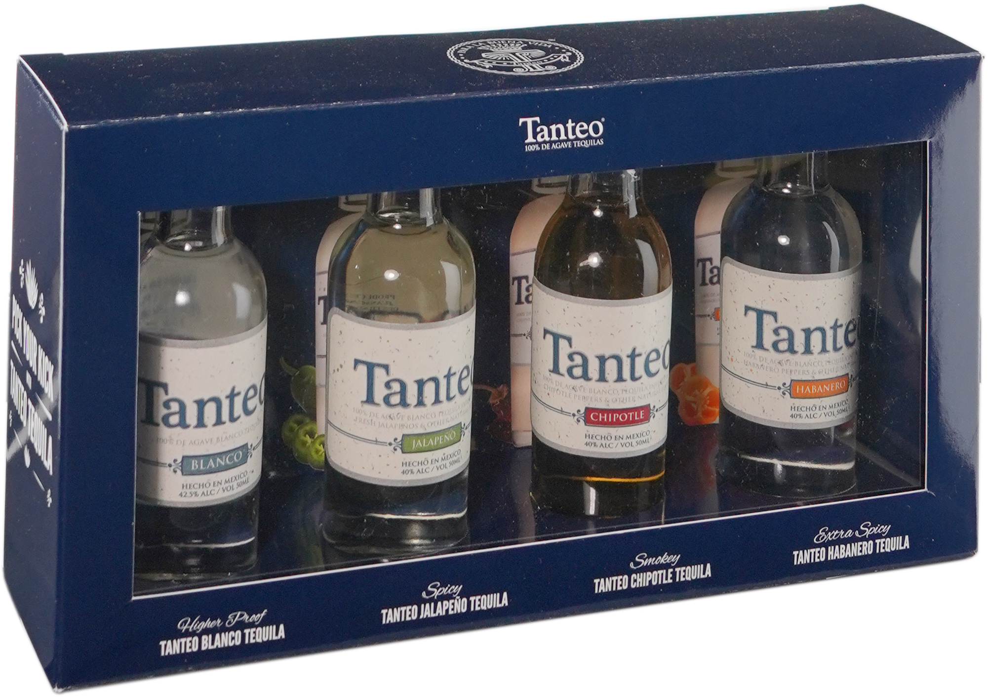 Tanteo Tequila Mini Variety Pack 4 x 50ml