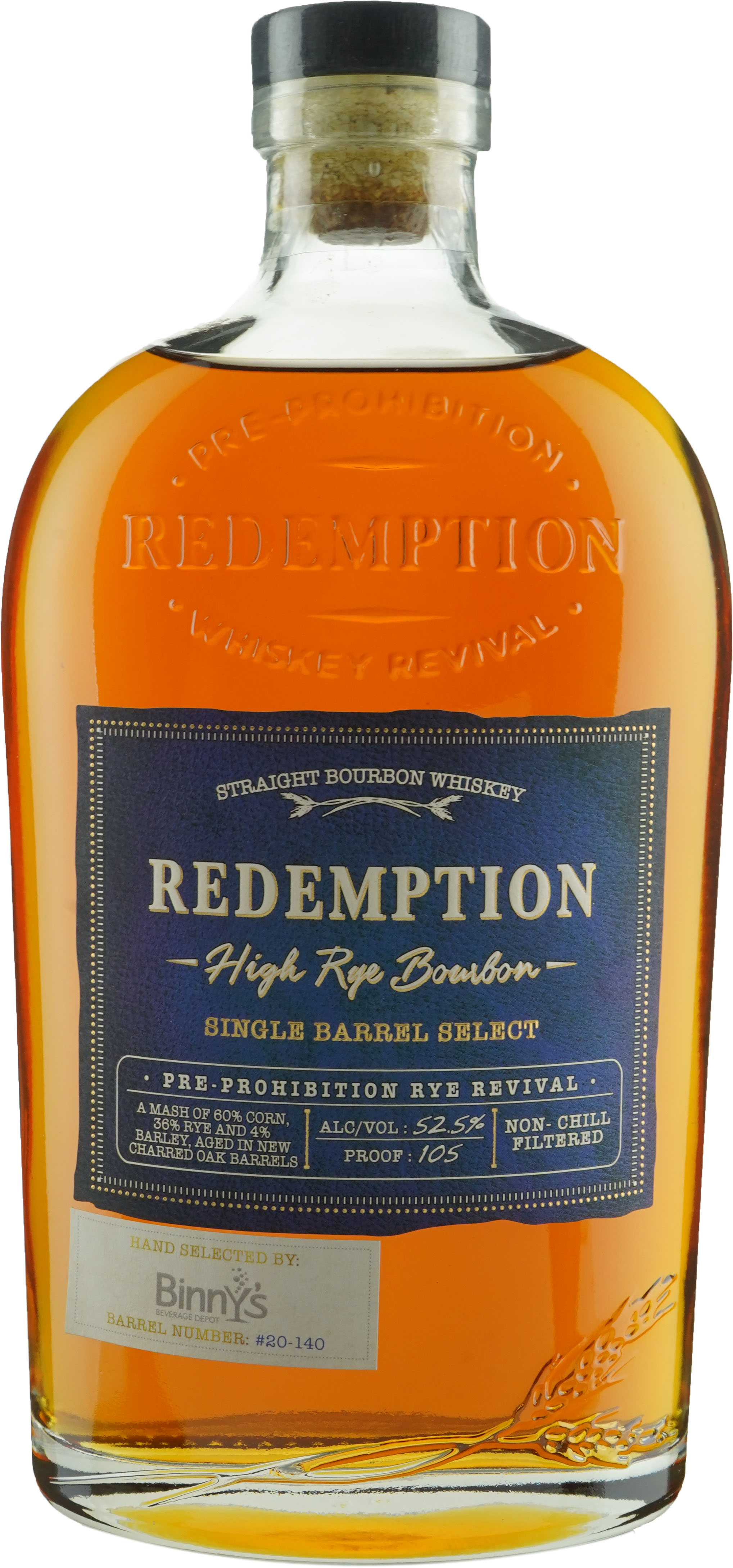 Redemption High Rye Bourbon Binny S Handpicked Barrel 140 Redemption High Rye Bourbon Binny S Handpicked Barrel 140