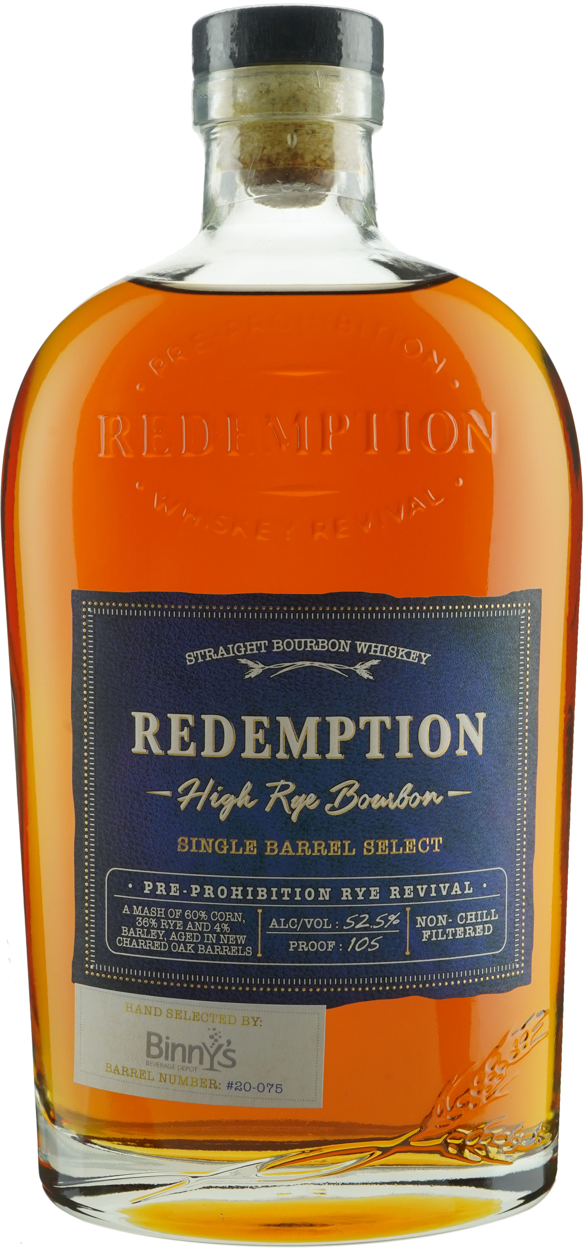 Redemption High Rye Bourbon Binny S Handpicked Barrel 075 Redemption High Rye Bourbon Binny S Handpicked Barrel 075