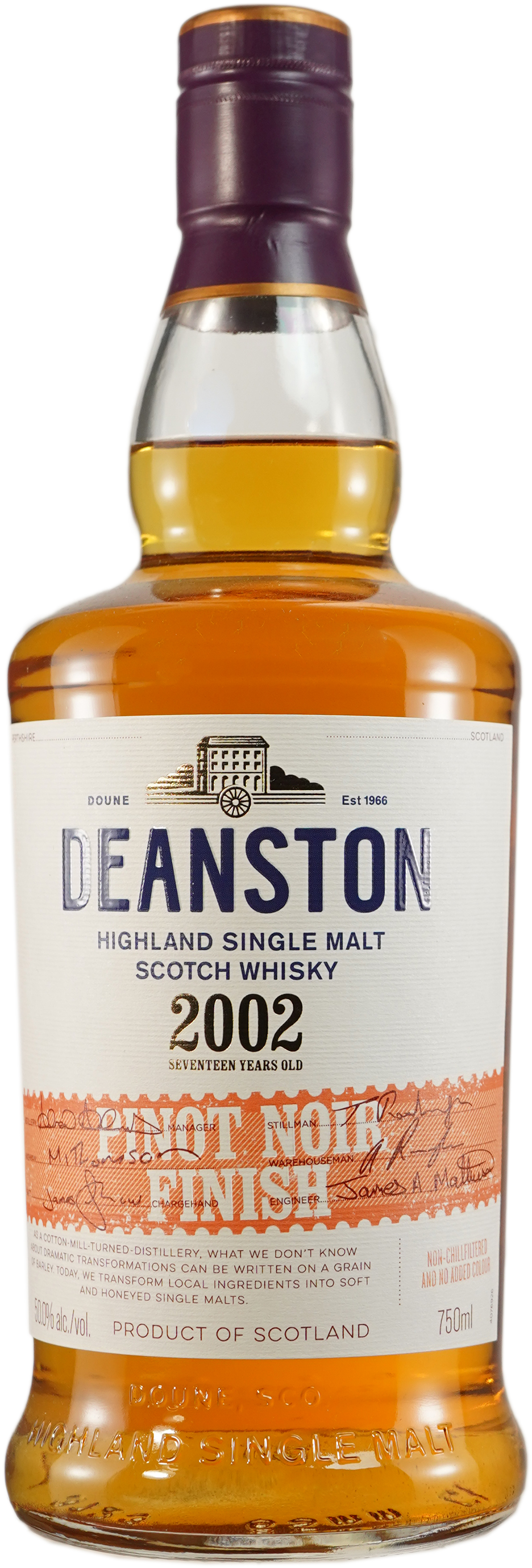 Deanston 17 year old Pinot Noir Cask Finished 2020 Limited Release 2002