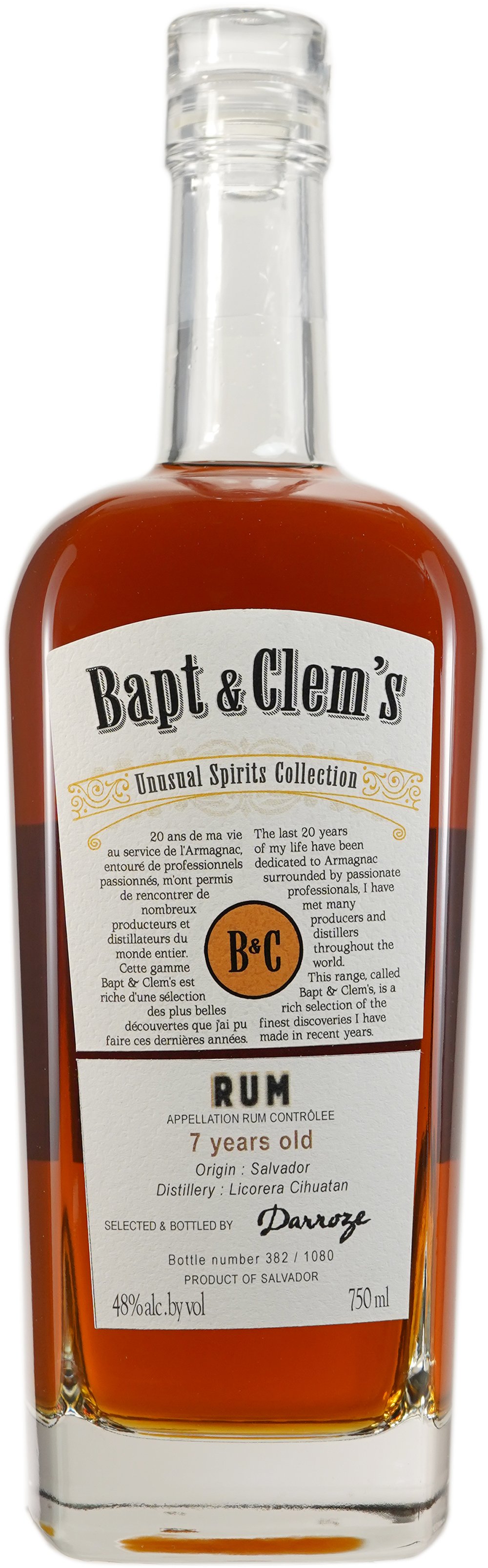 Bapt & Clem's 7 year old El Salvador Rum from Licera Cihuatan Finished in Sauternes Cask