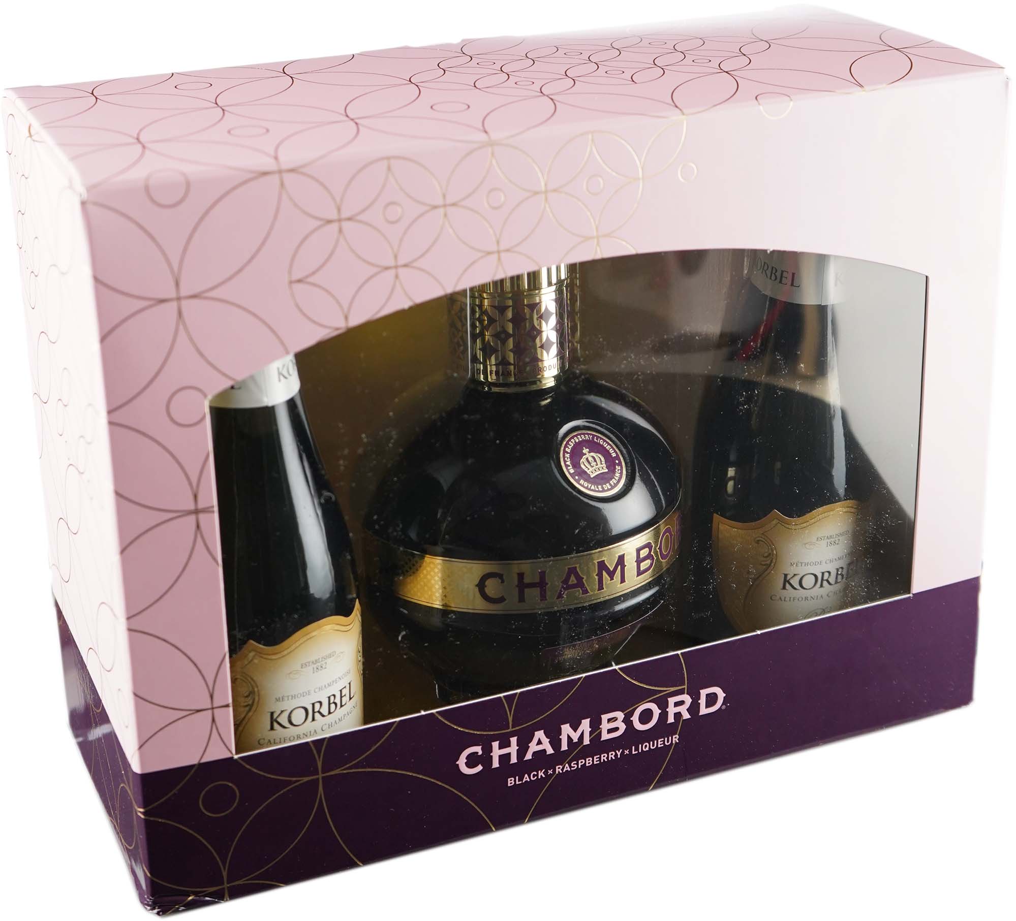 Chambord Raspberry Liqueur Gift Set 375 ml Bottle