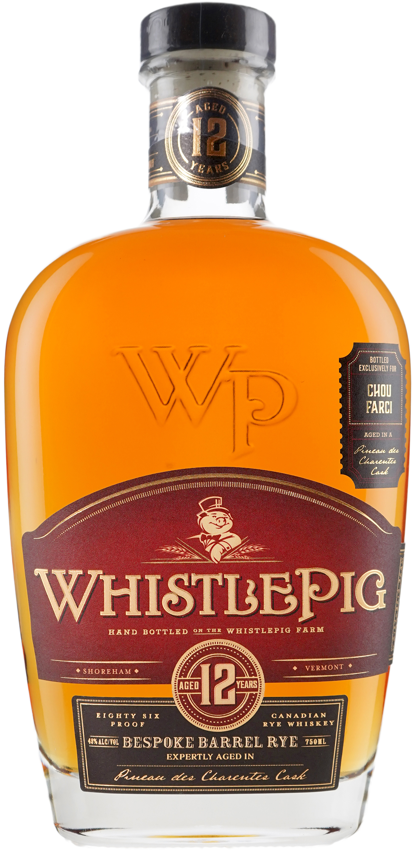 WhistlePig OWC 12 year old Rye Chou Farci Finished in Pineau des Charentes Cask Binny's Handpicked