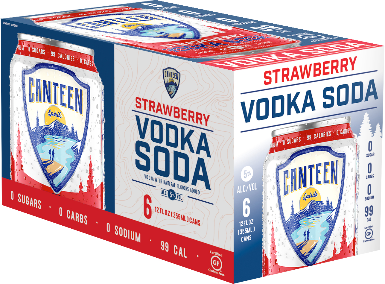 Canteen Spirits Strawberry Vodka Soda 6 Pack Cans