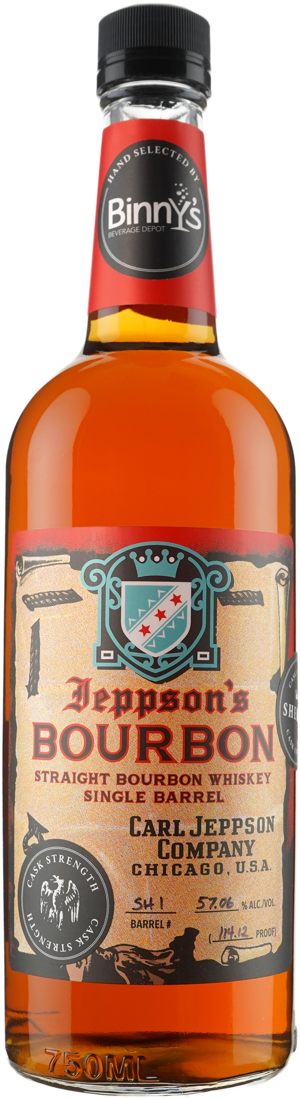 Jeppson's Bourbon Finished in Sherry Cask # SH10 Indiana Binny's Handpicked