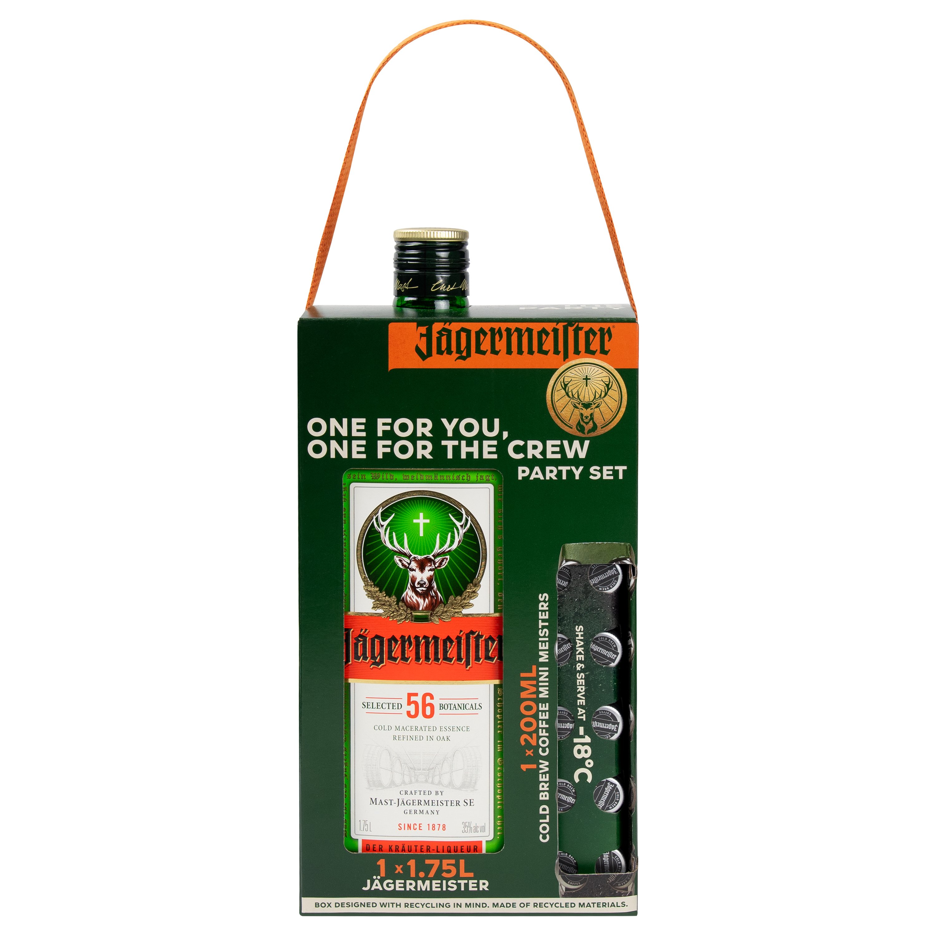 Jagermeister Liqueur with Jager Cold Brew Sleeve 1.75 L Bottle