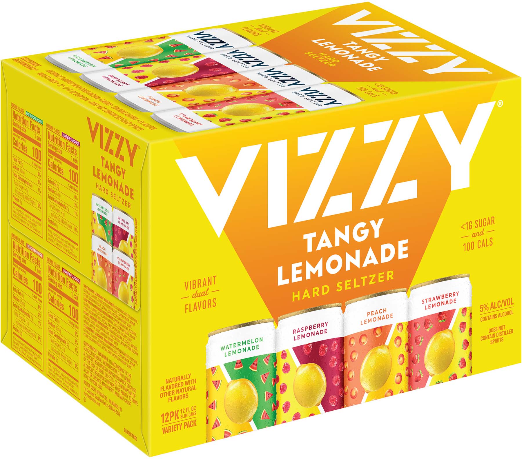 Vizzy Hard Seltzer Tangy Lemonade Variety Pack 12 pack of 12 oz Can