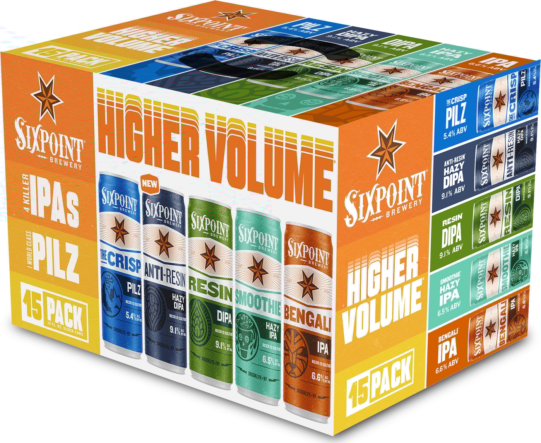 Sixpoint Higher Volume Variety Pack | 15 pack of 12 oz Can