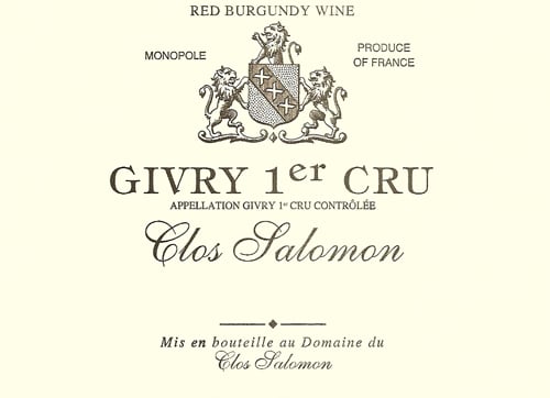 Domaine du Clos Salomon Givry Clos Salomon 2018