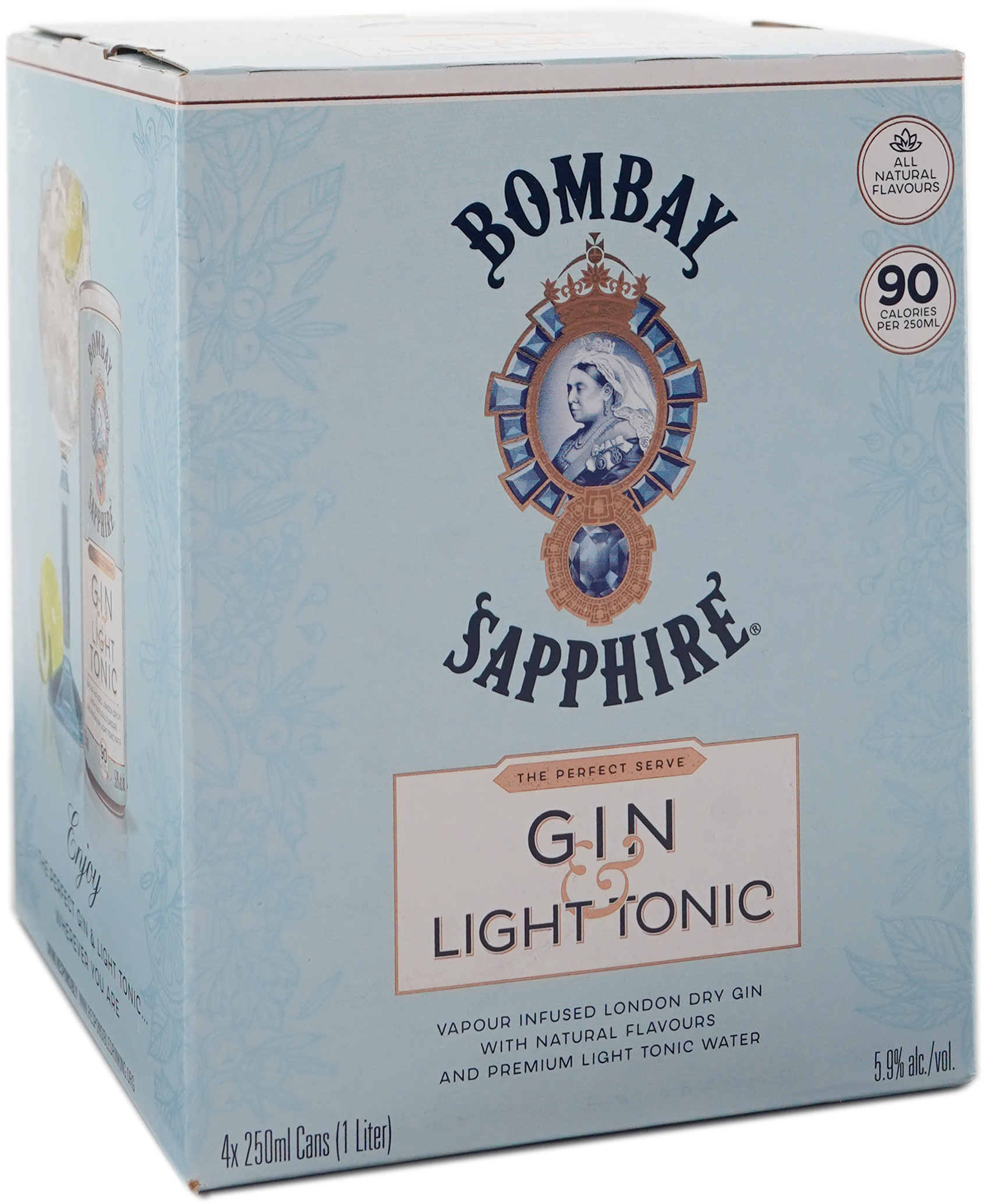 Bombay Sapphire Light Gin and Tonic 4 Pack Cans