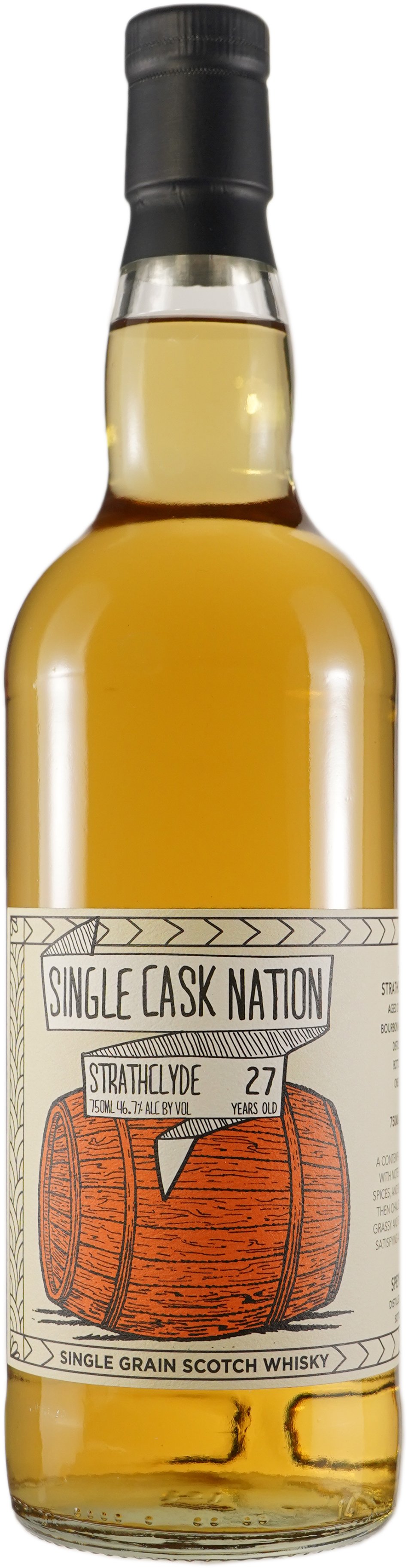 Single Cask Nation Strathclyde 27 year old ex Bourbon Cask # 243375 Single Grain Whisky 1993