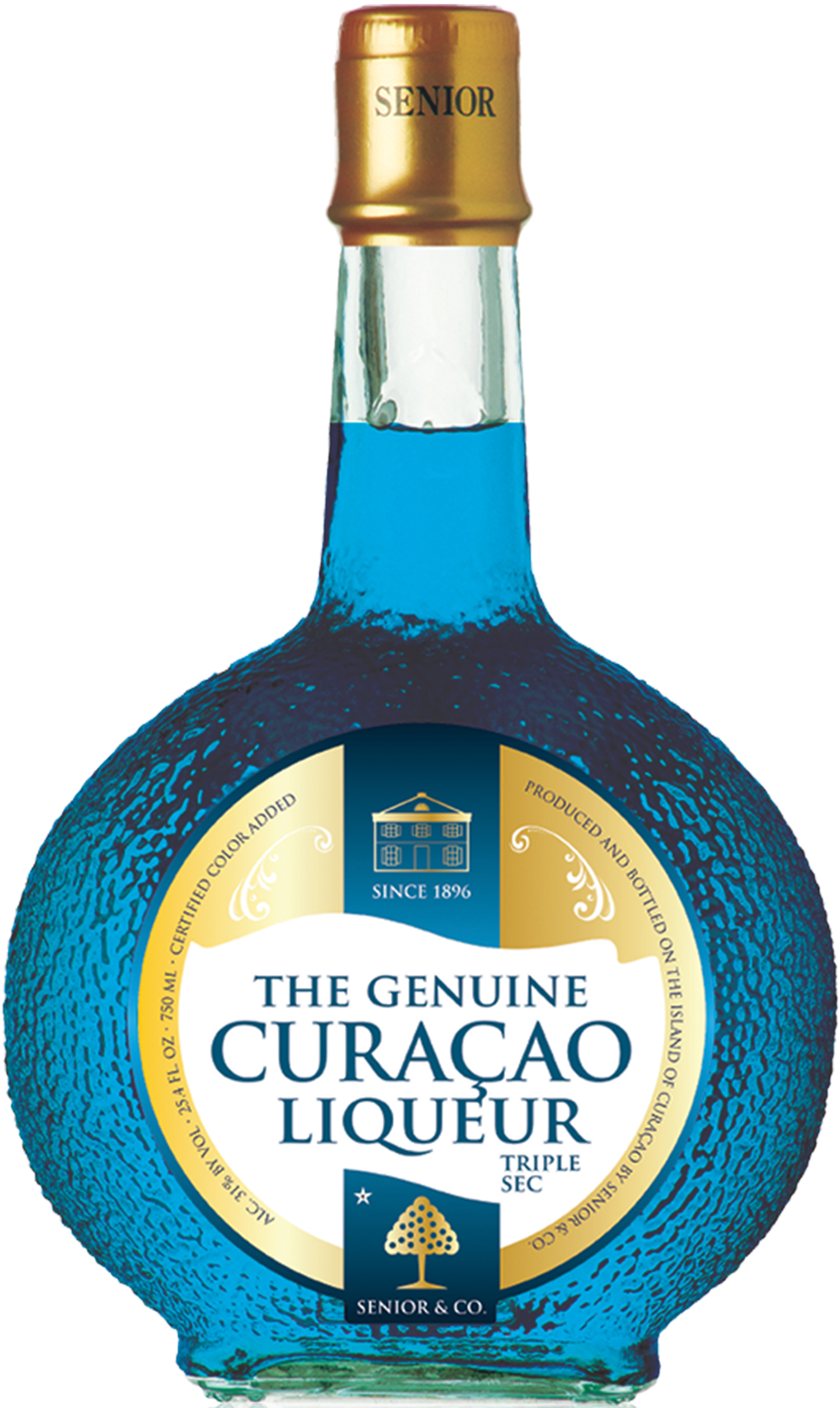 The Genuine Curacao Blue Orange Liqueur by Senior & Co