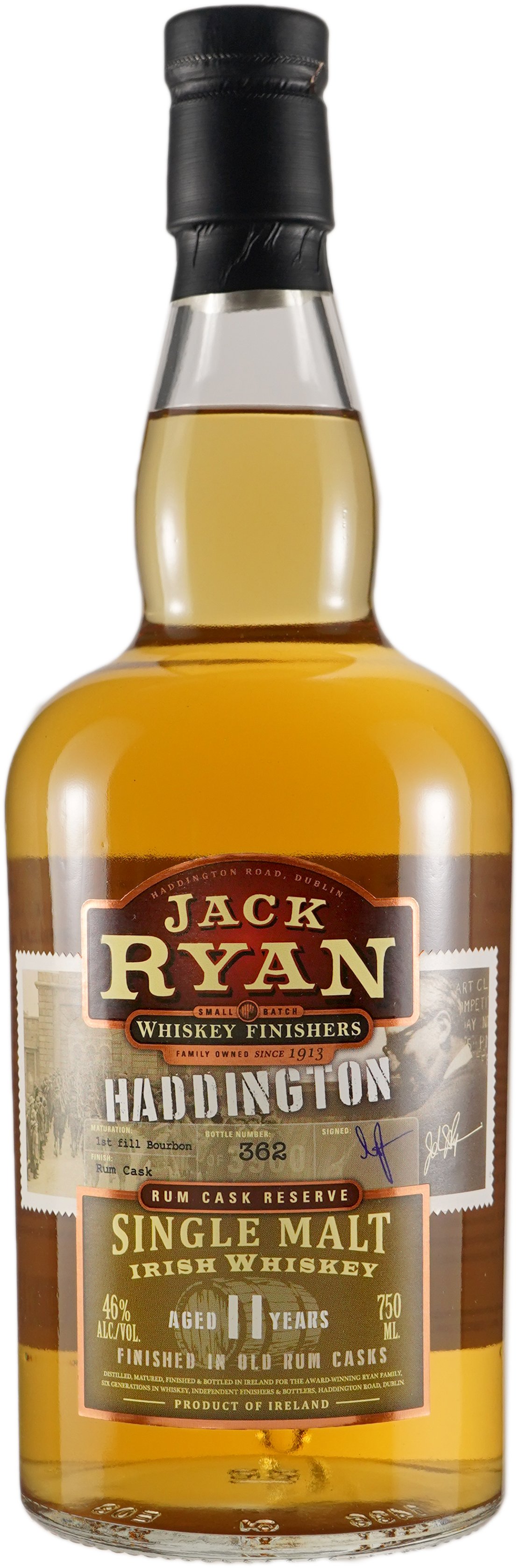 Jack Ryan Haddington 11 year old Irish Single Malt Finished in Rum Cask