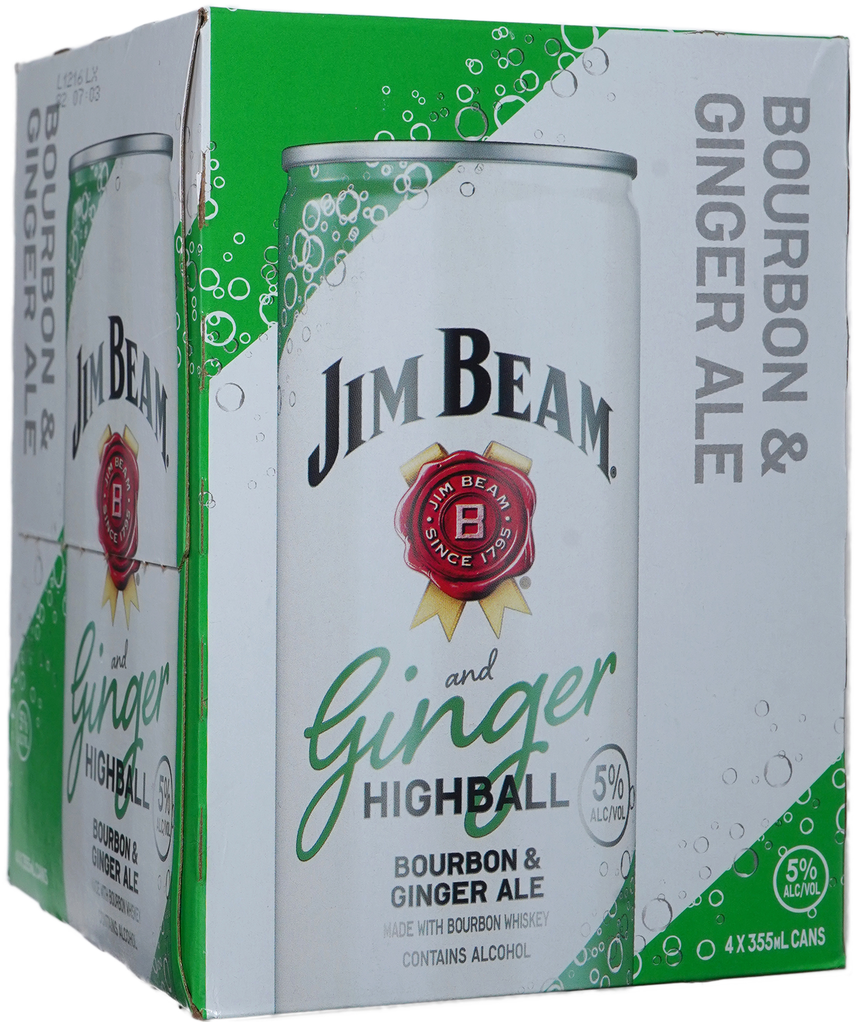 Jim Beam Ginger Highball Bourbon Seltzer 4 Pack Cans