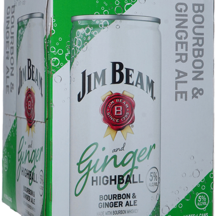 Jim Beam Ginger Highball Bourbon Seltzer 4 Pack Cans