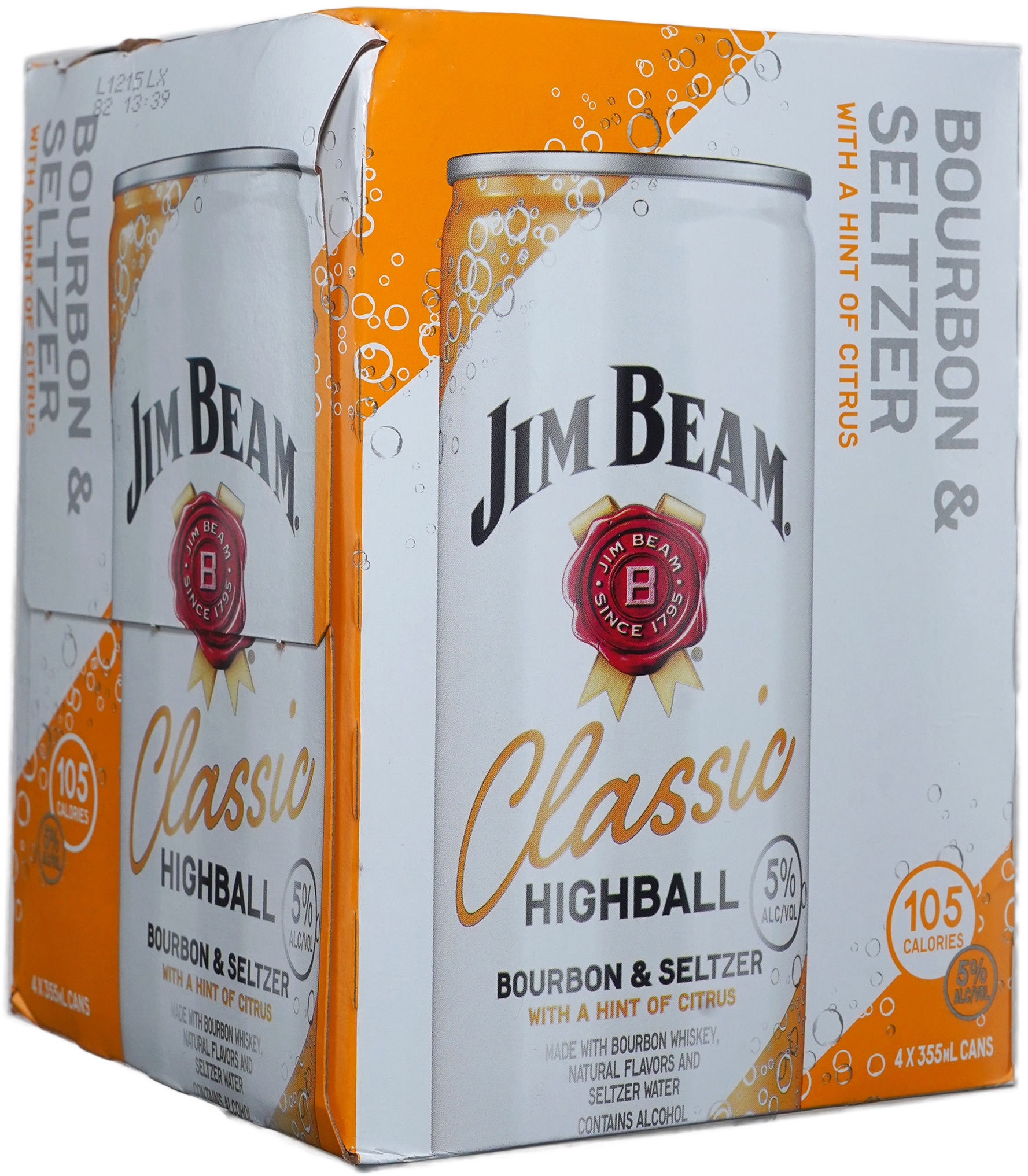 Jim Beam Classic Highball Bourbon Seltzer 4 Pack Cans