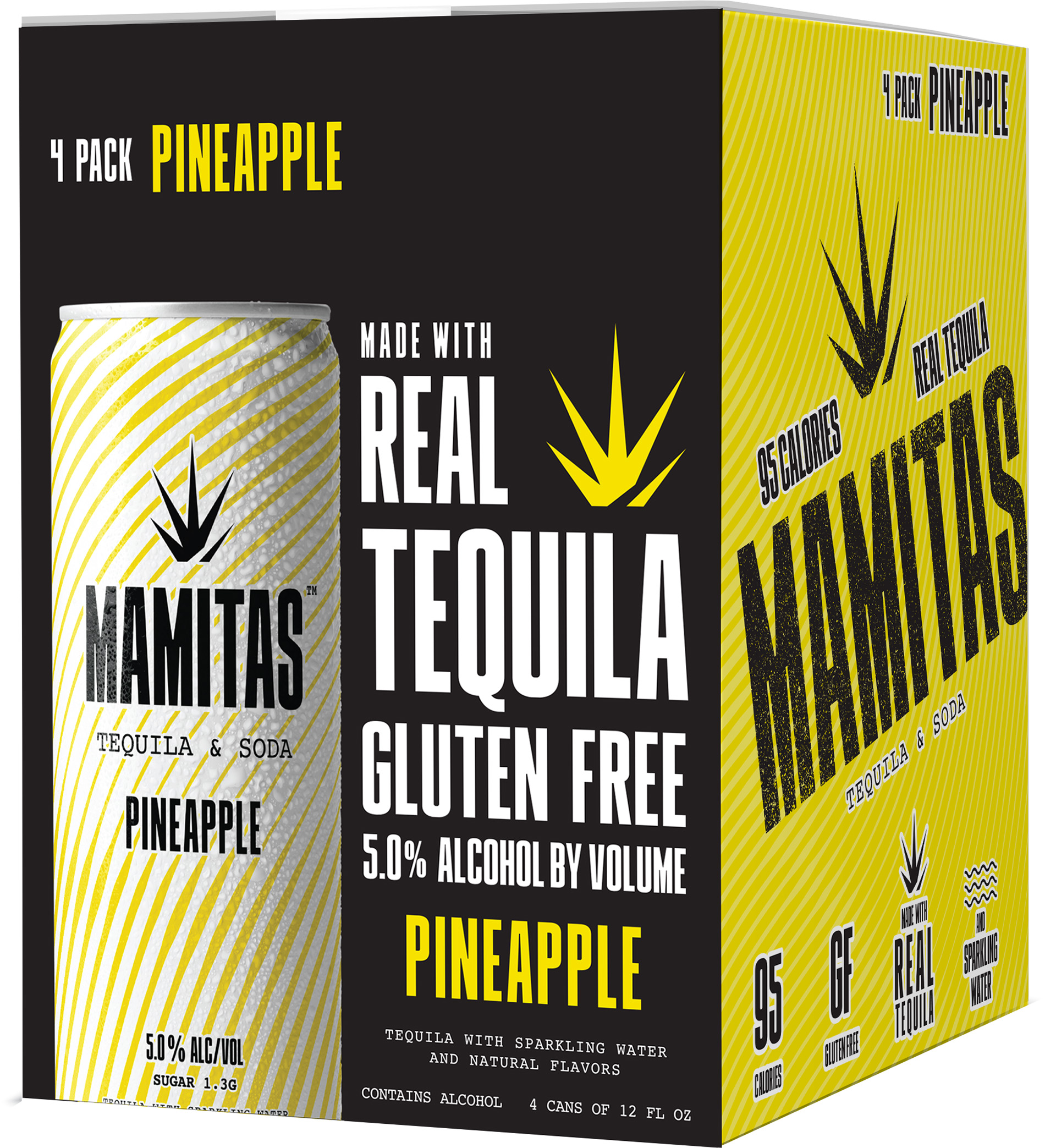 Mamitas Pineapple Tequila & Soda 4 Pack Cans 4 pack of 12 oz Can