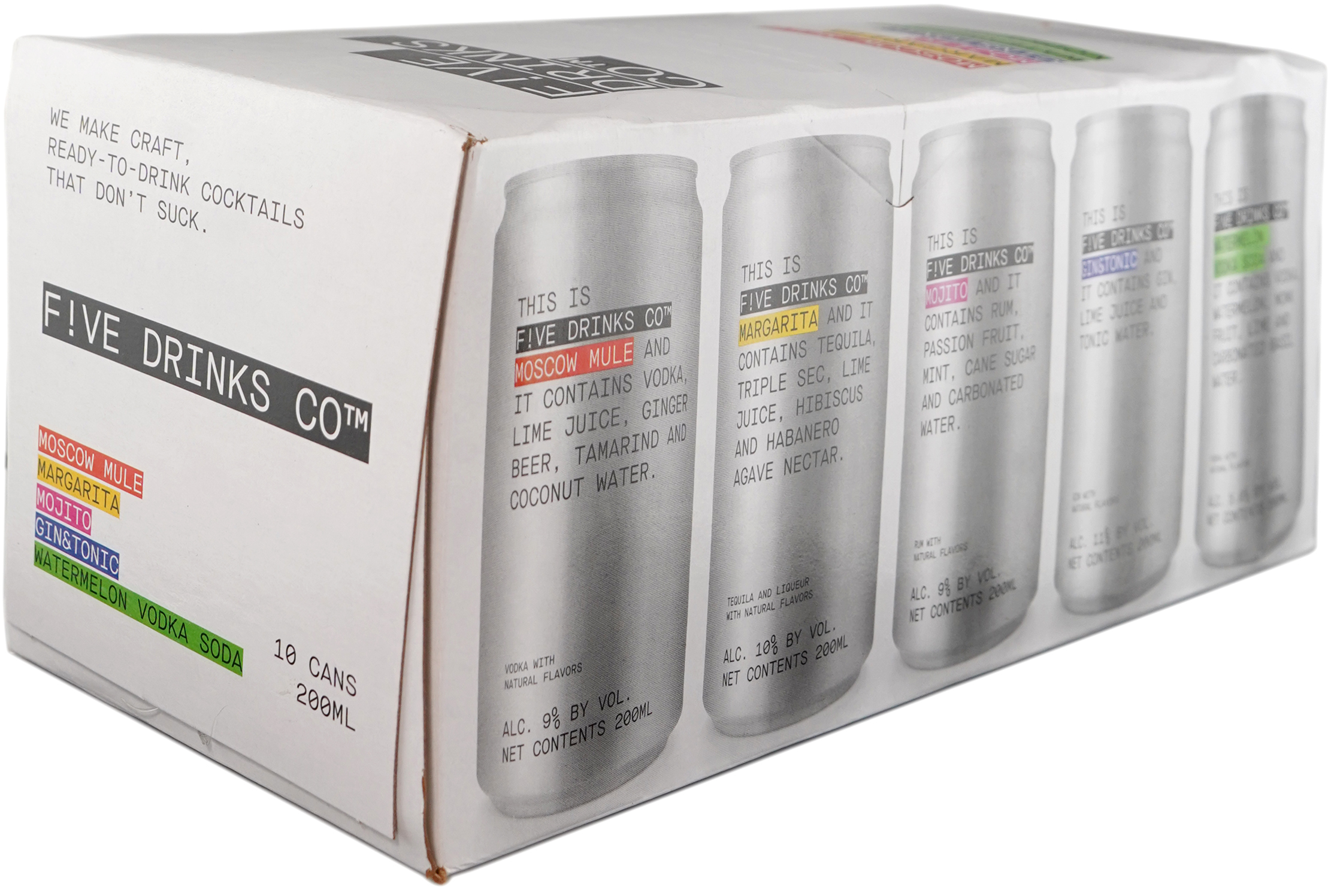 Five Drinks Variety 10 Pack Cans