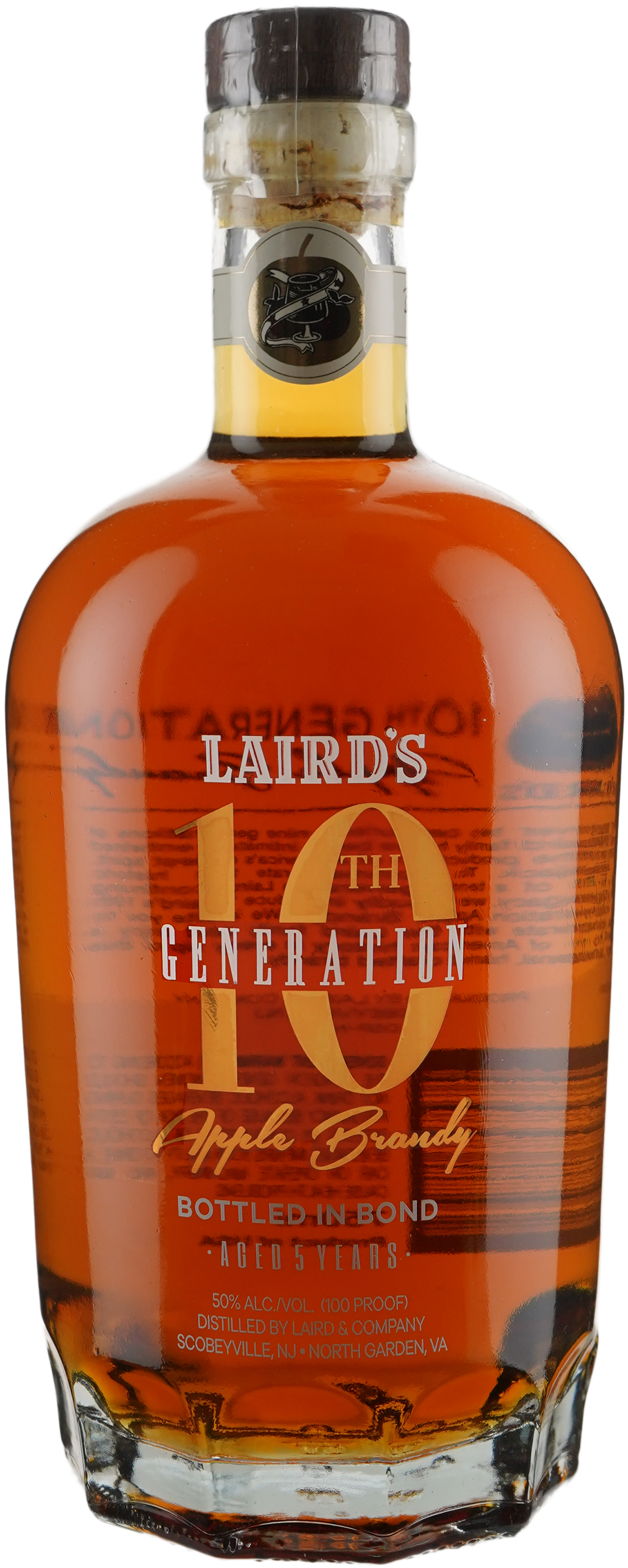 Laird's 10th Generation Bottled in Bond Apple Brandy 5 years old