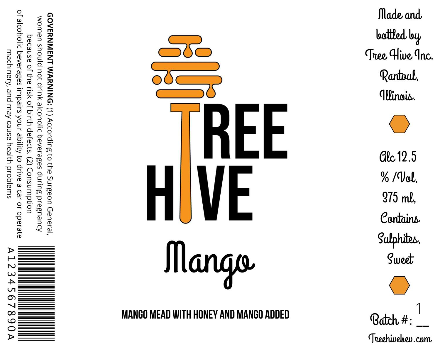 Treehive Mango Mead 2021 Half Bottle