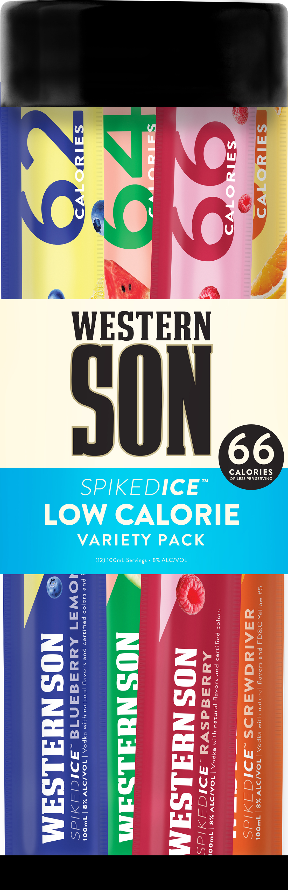 Western Son Spiked Ice Vodka Variety Pack Low Calorie 12 Pack
